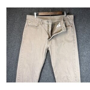Levi Strauss 505 Tan Beige Straight Fit‎ Jeans Mens Size 36 x 32 Academia Demin